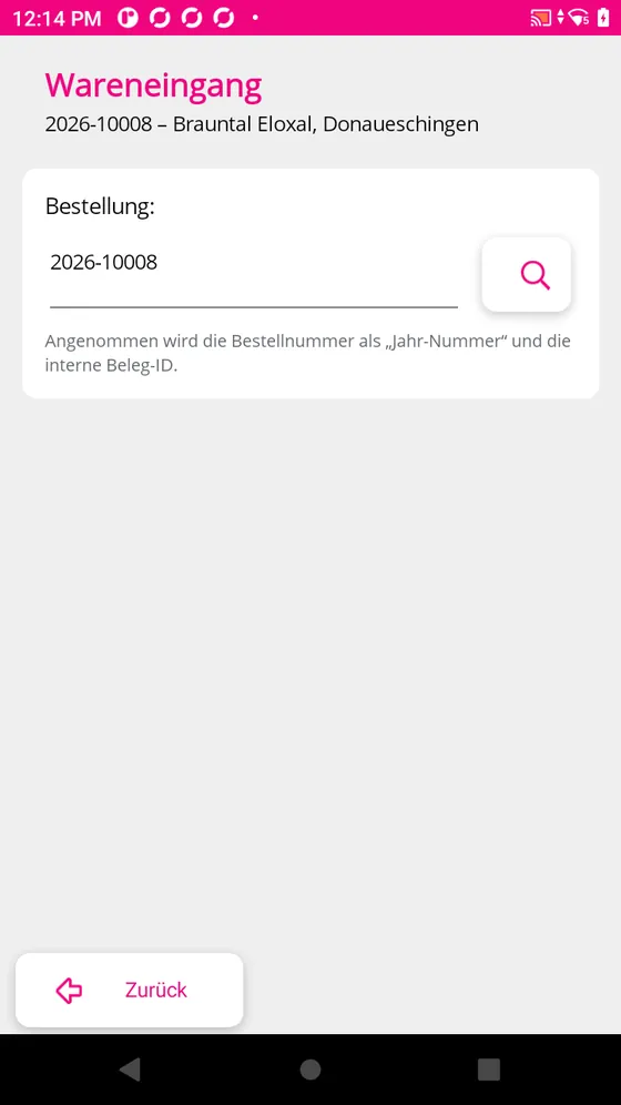 Suche nach der Bestellung